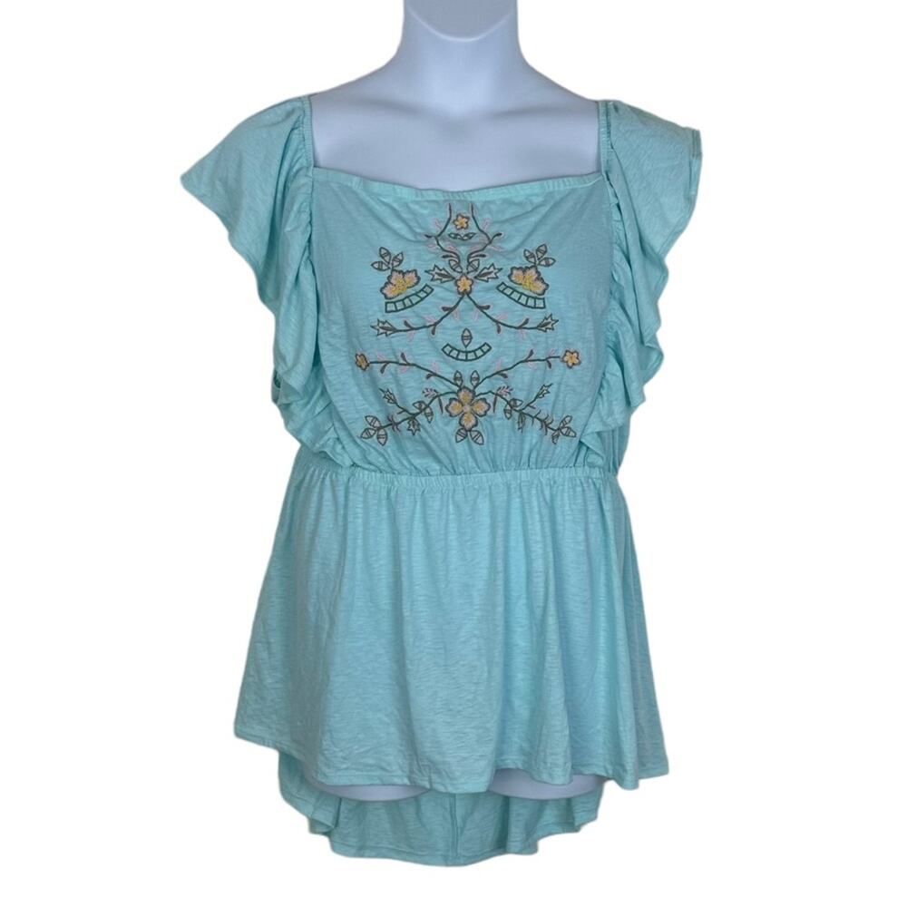 Lane Bryant Classic Square Neck Embroidered Peplum Tank Top Shirt Size 26/28 NWT - Picture 4 of 11